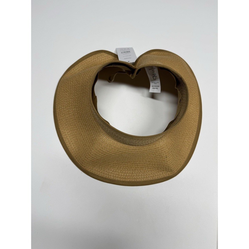 Time and Tru ONE SIZE Women's TT Rolled Packable Sun Visors Tan Adjustable New - Picture 4 of 4